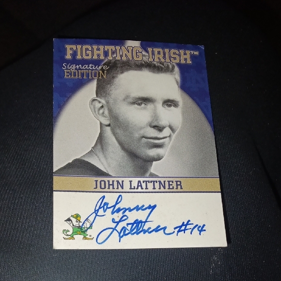 tk legacy Notre dame Other - 2003 John Lattner Notre Dame Signature Edition Autographed Football Card